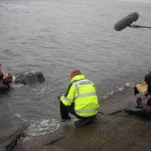 Safely filming at water's edge