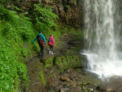 Actors behind waterfall – Humans/Kudos Productions