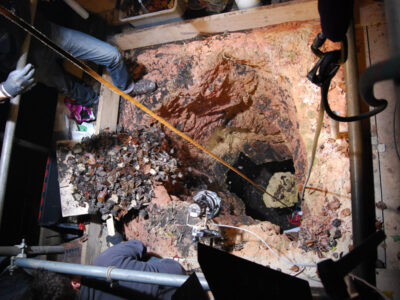 Rigging on cave set - BBC Casualty