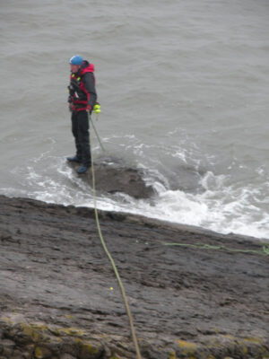 Safety rope near water