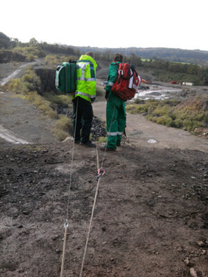 Wire restraining for 'Casualty' / BBC